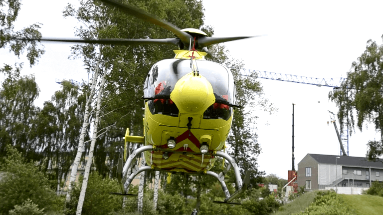 Akuthelikopteren i aktion i Billund