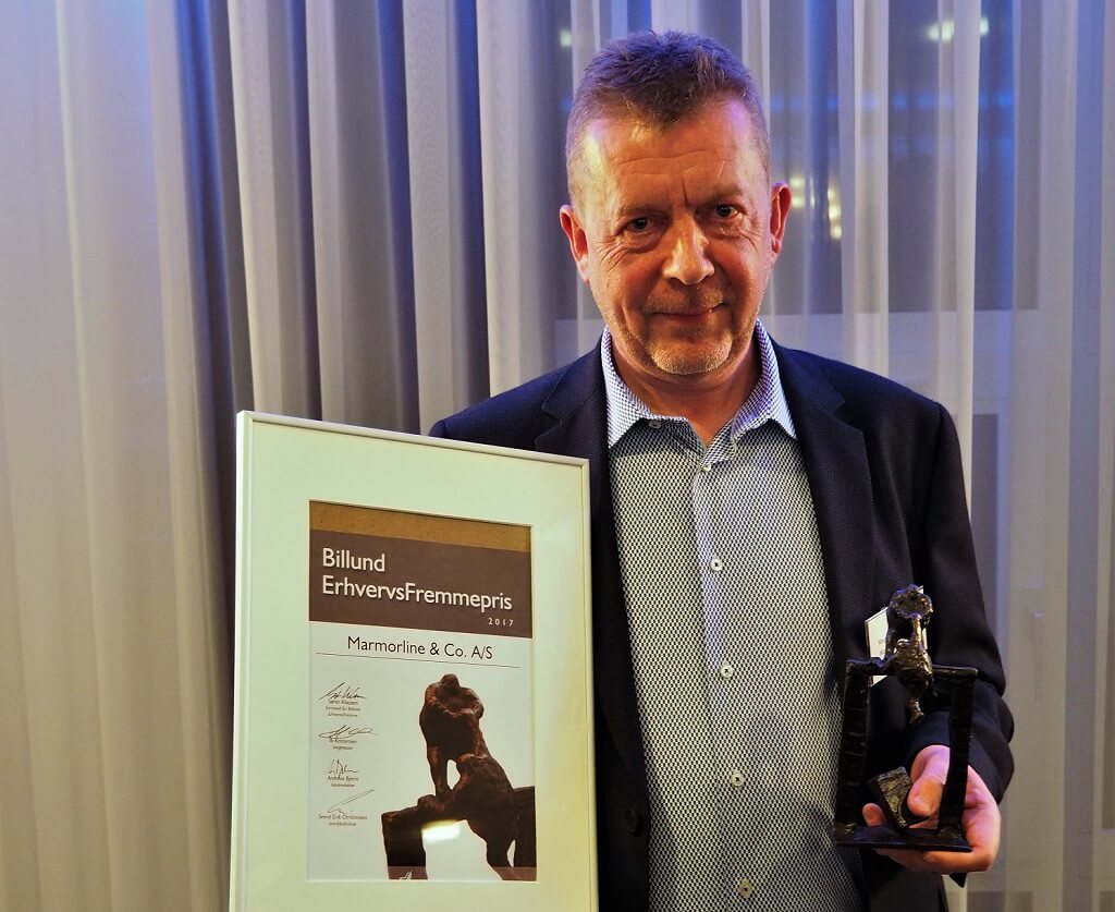 Grindsted-firmaet Marmorline fik Erhvervsfremmeprisen 2017