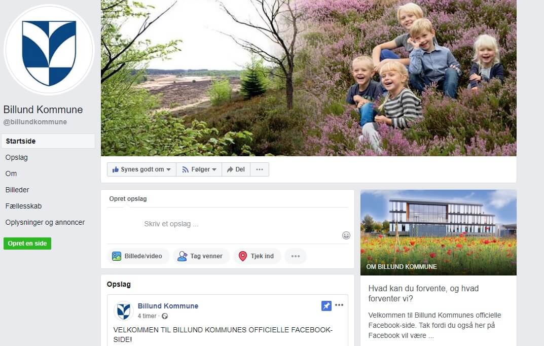 Billund kommune er kommet på facebook